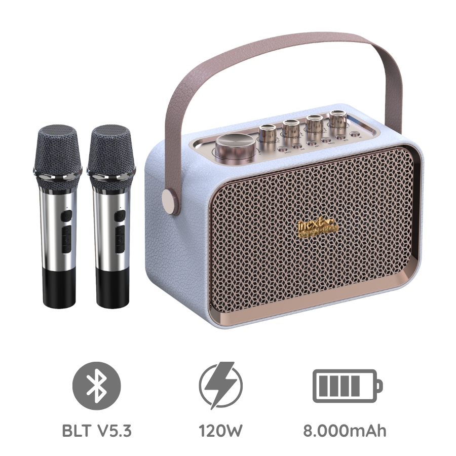 INEXT 901 - Loa Karaoke Bluetooth 2 MIC iNext 901, Có Quai Xách Tiện Lợi, Công Suất 120W - Bảo Hành 12 Tháng