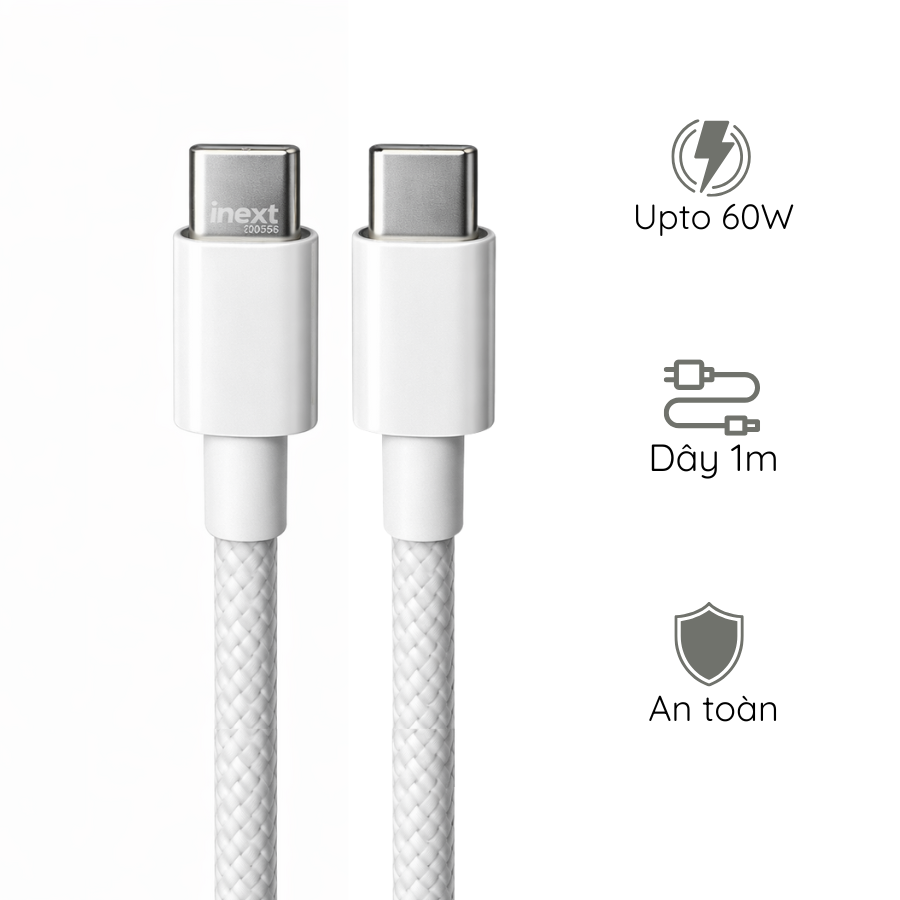 INEXT X2 Type-C Cable - Cáp sạc điện thoại nhanh, bọc dù iNext X2 Type-C (dài 1M)